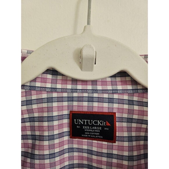 UNTUCKit Shirt Men 3XL Dolcetto Wrinkle Free Check Print Button Down Regular Fit - Picture 2 of 10